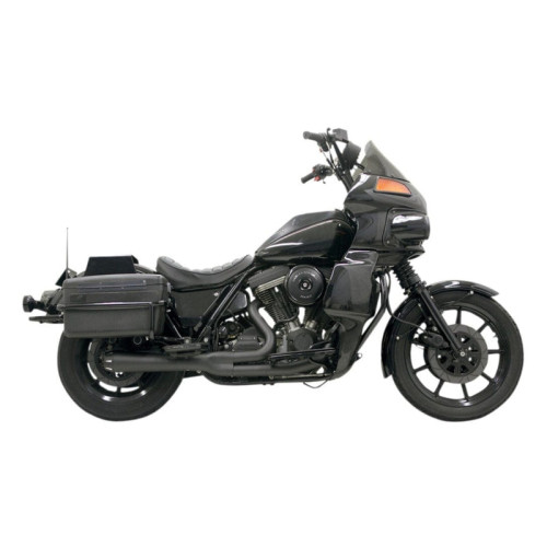 PartzBiz HD: 3443702-Black Bassani 2 into 1 Road Rage Exhaust Pipe FXR Floorboards or Mid Controls