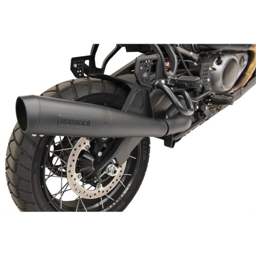 PartzBiz HD: 3489465-Bassani 4” Black Steel Slip-On Megaphone Muffler Slash-Cut Harley 1250 21+