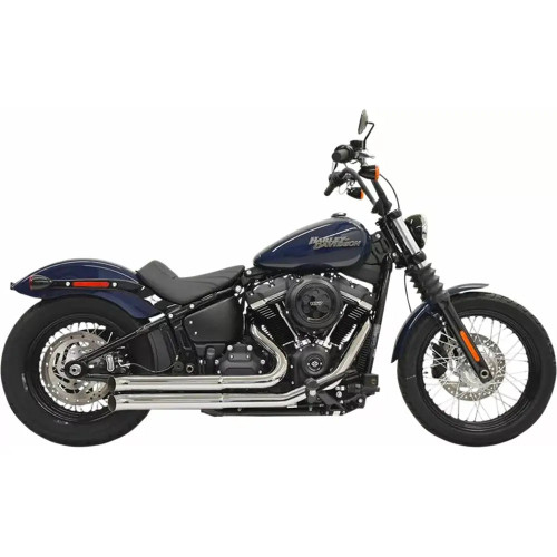 PartzBiz HD: 3444009-Bassani Pro-Street Chrome Turn Out Ends Full System Pipes Harley Softail
