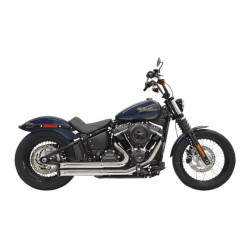 PartzBiz HD 1S35D - Bassani Chrome Pro Street Turnout Exhaust Step Pipes Headers Harley Softail M8