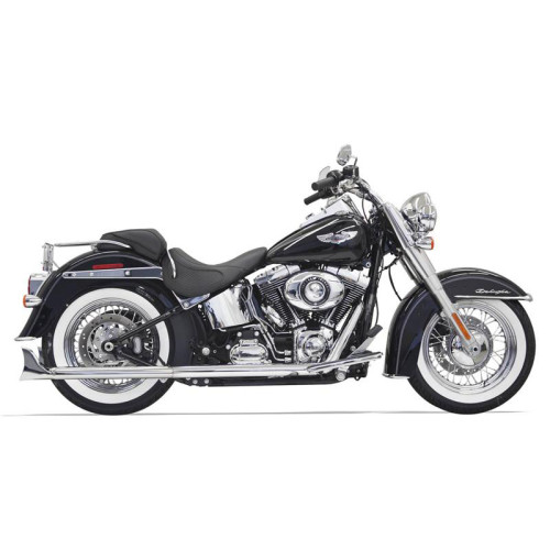 PartzBiz HD: 3486166-Bassani Fishtail True Dual Exhaust Pipe Header Chrome 30” Harley Softail 07-17