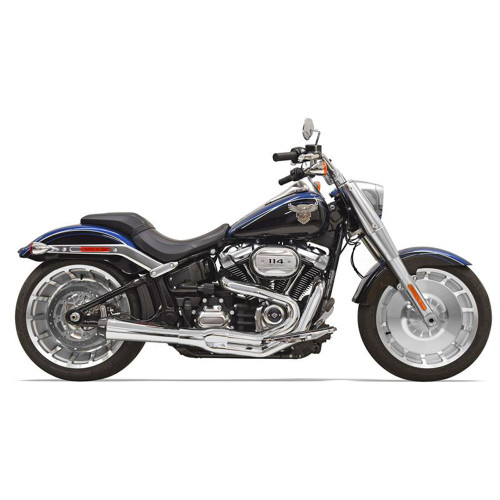 PartzBiz HD: 3444052-Bassani Road Rage 3 2 - 1 ท่อไอเสียสีดำ M8 Fatboy Breakout Harley Softail