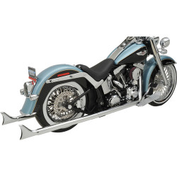 PartzBiz HD 1S66E-36 - Bassani Chrome 36” Baffle Fishtail True Dual Exhaust System Harley Softail 07-17