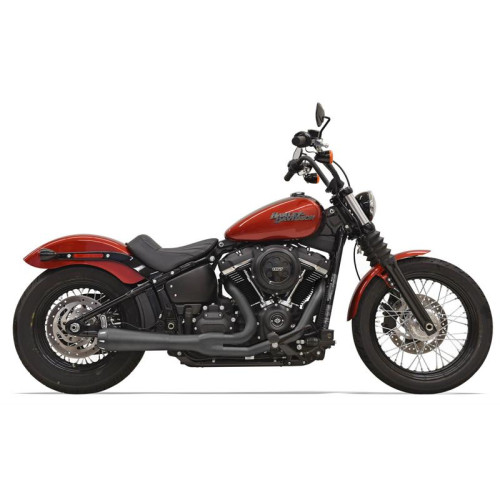 PartzBiz HD: 3443041-Bassani Road Rage 3 Megaphone 2 Into 1 ท่อไอเสียสีดำ 18+ Harley Softail M8