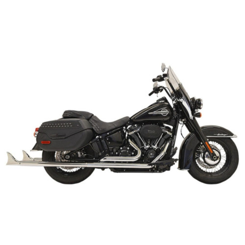 PartzBiz HD: 3465788-Bassani Chrome True Dual Exhaust 36‚” 2.25‚” Fishtail Harley Softail 18+ แผ่นกั้น