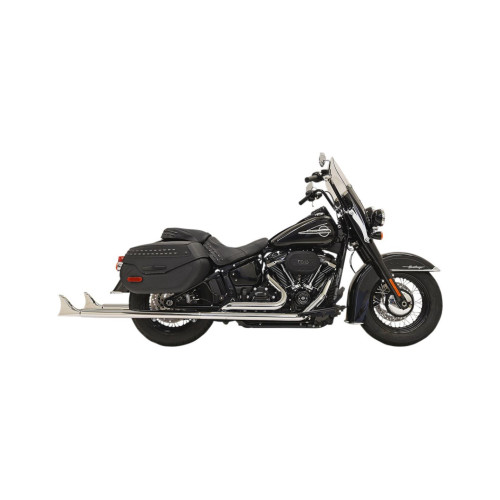 PartzBiz HD: 3465790-Bassani Chrome True Dual Exhaust 39” 2.25” Fishtail Harley Softail 18+ Baffles