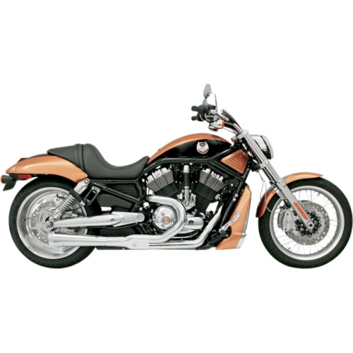 PartzBiz HD: 3492560-Bassani Road Rage ท่อไอเสีย 2-in-1 แบบสั้น Chrome Megaphone 4‚” Harley V-Rod