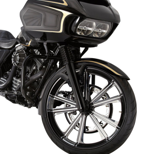 PartzBiz HD: 3484338-Arlen Ness 7&7 Raked Triple Tree Black 7° Rake 21”/23” Harley Touring 2014+