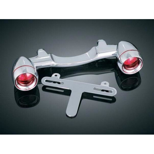 PartzBiz HD: 3457617-Kuryakyn Chrome Bullet Light Rear Turn Signal Bar License Plate Harley Touring