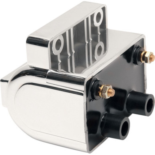 PartzBiz HD: 3484025-Drag Specialties Chrome Dual-Fire 3 Ohms 12v Ignition Coil 1970-06 Harley