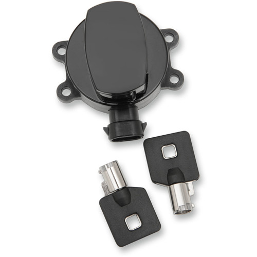 PartzBiz HD: 3445572-Black Fat Bob Side Hinge Ignition Switch Key 11-18 Softail Dyna OEM 71517-11