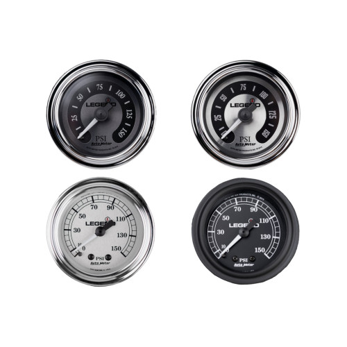 PartzBiz HD: 3469249-Legend Suspension Black Fairing Mount LED Backlit PSI Air Pressure Gauge Harley