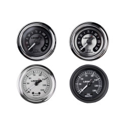 PartzBiz HD 2212-0485 - Legend Suspension Silver Fairing Mount LED Backlit PSI Air Pressure Gauge Harley
