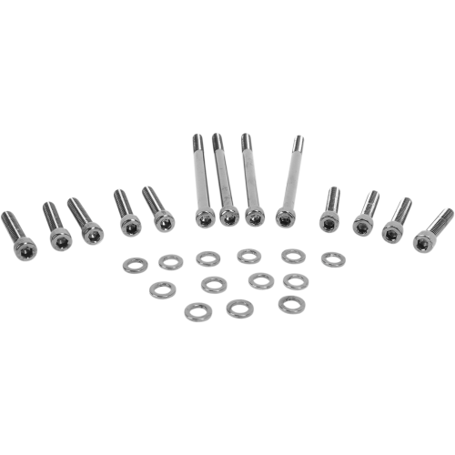 PartzBiz HD: 3488186-Drag Primary Cover Socket Bolt Kit Black Knurled Harley Softail Dyna 07-17