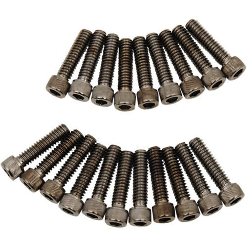 PartzBiz HD: 3487833-Drag M-Eight M8 Rocker Cover Socket Bolt Kit Black Knurled Harley 17+ FS FL FX
