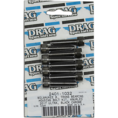 PartzBiz HD: 3487883-Drag M8 Transmission Bearing Socket Bolt Kit Black Smooth Harley 17+ FL FX FS