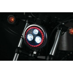 PartzBiz HD 2463 - Kuryakyn Orbit Prism 5.75” 5-3/4” LED Multi-Color Bluetooth Headlight Universal