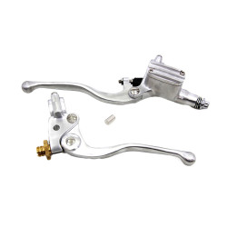 PartzBiz HD 26-1016 - Vintage Polished 9/16” Bore Single Disc Custom Handlebar Controls Harley Chopper