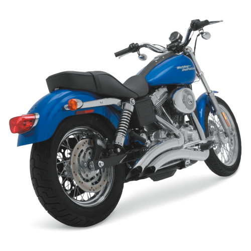 PartzBiz HD: 3454420-Vance & Hines Chrome Big Radius Exhaust Drag Header Pipes Harley Dyna 1991-2005