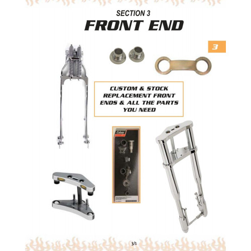 PartzBiz HD: 3454010-Ultima 5 Degree Raked Chrome Billet Triple Trees Harley Softail  41MM Front End