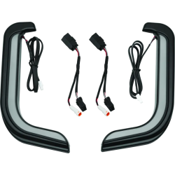 PartzBiz HD 2957 - Kuryakyn Tracer ไฟ LED แฟริ่งส่วนล่างเน้นไฟสีดำ Snap-In Harley Touring