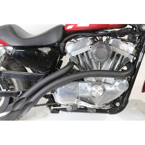 PartzBiz HD: 3477787-V-Twin Curved Radius Exhaust Header Pipes 2” Set Black Harley XL Sportster 2007+