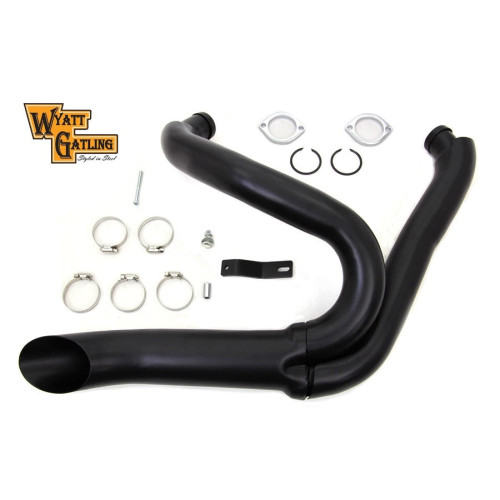 PartzBiz HD: 3446501-Black Wyatt Gatling 2 into 1 Exhaust Lake Pipe Header Kit Harley Chopper 18mm O2 PartzBiz HD: 3446501-Black Wyatt Gatling 2 into 1 Exhaust Lake Pipe Header Kit Harley Chopper 18mm O2