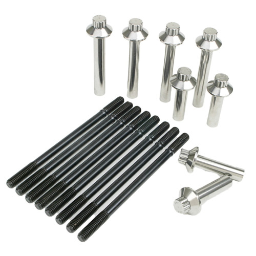 PartzBiz HD: 3487133-Feuling 12 จุดกระบอกสตั๊ดหัว Bolt Kit Chrome Black Harley Twin Cam 99-17