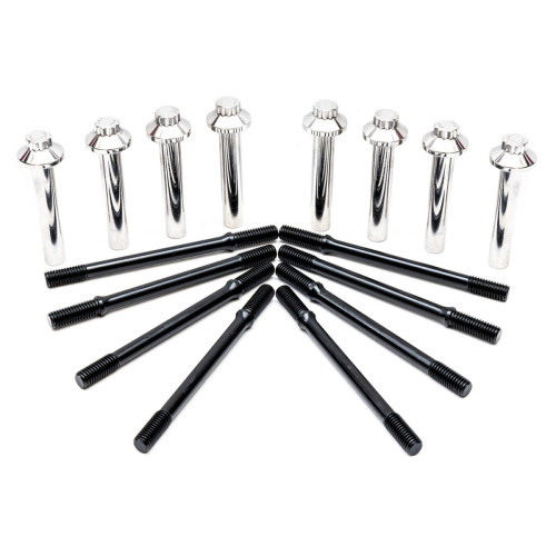 PartzBiz HD: 3487131-Feuling 12Point Cylinder Stud Head Bolt Kit Chrome Black Harley M-Eight 17-21 M8