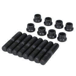 PartzBiz HD 3037 - Feuling Rocker Arm Shaft Stud Nut Kit Black SAE Steel Harley M-Eight 17-21 M8