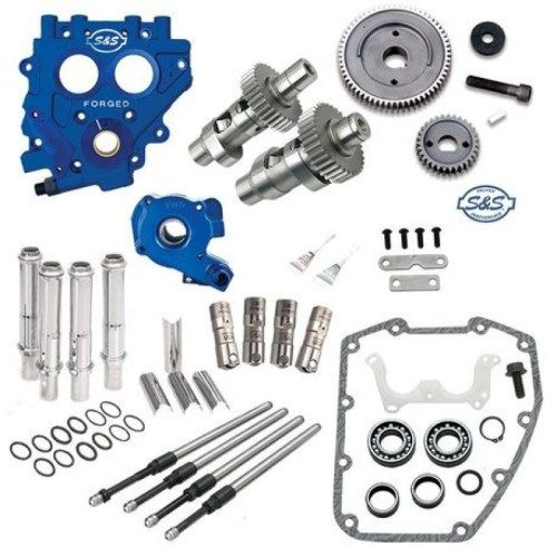 PartzBiz HD: 3460203-S&S 551GE Easy Gear Drive Camshaft Cam Chest Plate Pushrod Kit Harley 99-06 .550