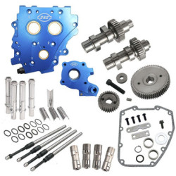 PartzBiz HD 310-0814 - S&S 510G Gear Drive Camshaft Cam Chest Plate Oil Pushrods Kit Harley 06-17 .510