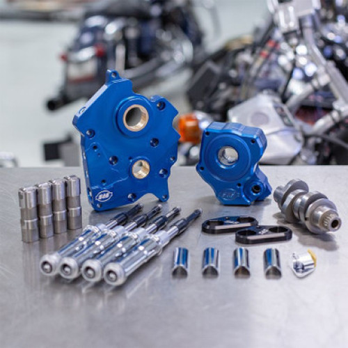 PartzBiz HD: 3460215-S&S M8 Cam Plate Oil Pump Kit Package Black 465C Chain Harley Touring Softail