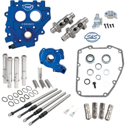 PartzBiz HD: 3460154-S&S 585CE Easy Chain ไดรฟ์เพลาลูกเบี้ยว Cam Chest Plate Pushrod Kit Harley 99-06 585