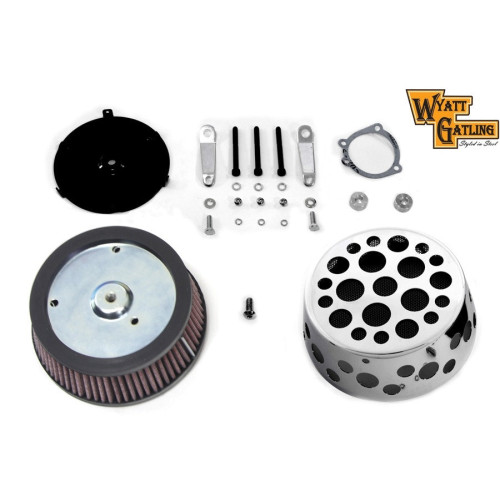 PartzBiz HD: 3459762-Wyatt Gatling Air Cleaner Kit Holes Drilled Chrome Cover CV EFI Harley Sportster PartzBiz HD: 3459762-Wyatt Gatling Air Cleaner Kit Holes Drilled Chrome Cover CV EFI Harley Sportster