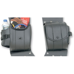 PartzBiz HD 3501-0715 - Saddlemen Water Bottle Drink Holder Saddlebag Guard Bag Set Pair Harley Touring
