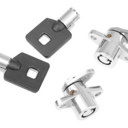 PartzBiz HD 3501-0867 - Chrome Replacement Saddlebag Locks Set Key Harley Touring OEM 53710-93 90682-93