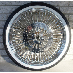 PartzBiz HD 37-526 - Chrome 48 King Fat Spoke 21 X 2.15 Front Wheel Rim Hub Harley Softail Wide Glide