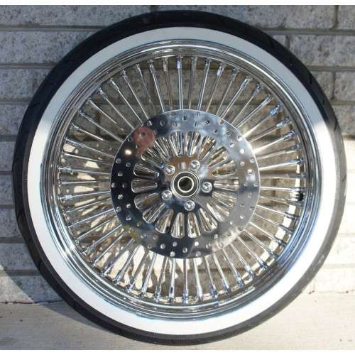 PartzBiz HD: 3447551-Chrome 48 King Fat Spoke 21 X 2.15 Front Wheel Rim Hub Harley Softail Wide Glide