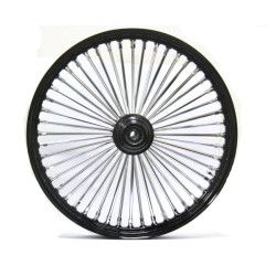 PartzBiz HD 37-540 - Chrome 26” X 3.5” 48 Fat King Spoke Front Wheel Rim Harley Touring Single Disc