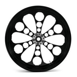 PartzBiz HD 37-648 - Ultima Black 18 x 3.5 Single Disc Billet Kool Kat Front Wheel Harley Touring 84+