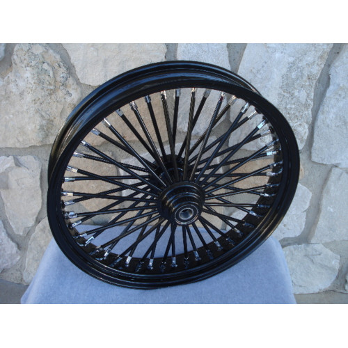 PartzBiz HD: 3442535-48 King Fat Spoke 21 X 3.5 Front Wheel Black-Out Rim Harley Softail Single Disc PartzBiz HD: 3442535-48 King Fat Spoke 21 X 3.5 Front Wheel Black-Out Rim Harley Softail Single Disc