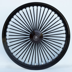 PartzBiz HD 37-735 - Ultima 48 King Spoke Fat 26 X 3.5 Front Wheel Rim Harley Black Out Single Disc