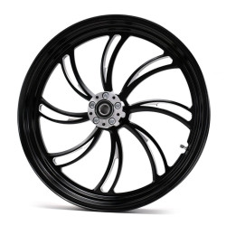 PartzBiz HD 37-822 - Black Vortex 21” 3.5” Billet Mag Front Wheel Rim Harley Custom Single Disc 84-07