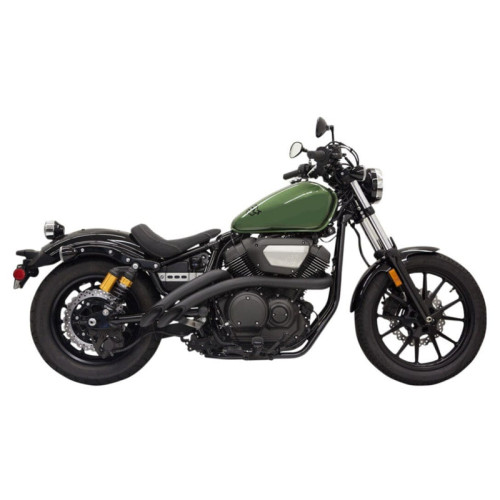 PartzBiz HD: 3442978-ท่อระบบท่อไอเสีย Bassani Black Radius Street Sweeper 2013-2017 Yamaha Bolt