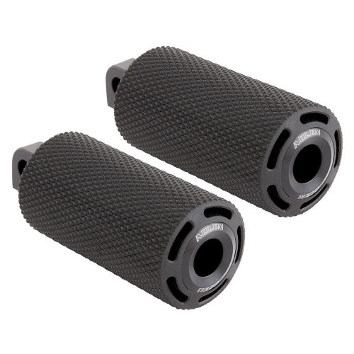 PartzBiz HD: 3480924-Arlen Ness Black Male Cush Rubber Anti-Vibration Footpegs Harley Chopper