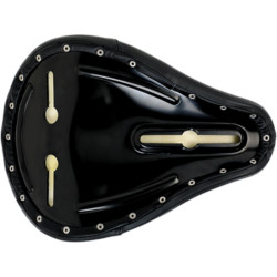 PartzBiz HD 4005-105 - Biltwell Midline Seat Tuck N Roll Black Solo Classic Retro Style Custom Chopper