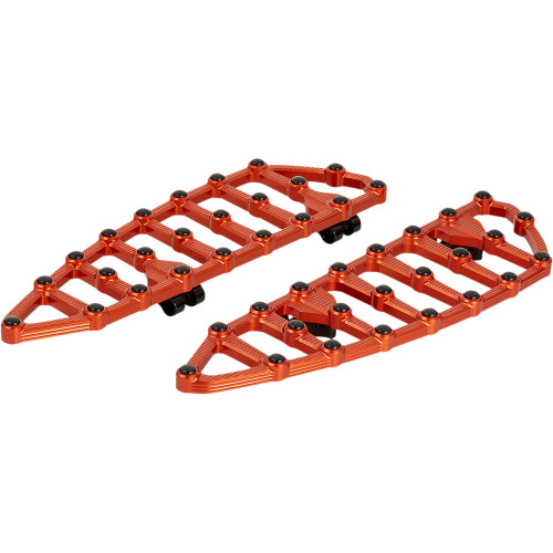 PartzBiz HD: 3484948-Arlen Ness MX Billet Driver Floorboards Orange 18” Pair Harley Softail 18+ M8