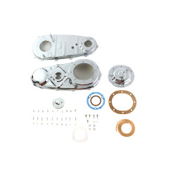 PartzBiz HD 42-0385 - Replica Outer Primary Cover Chrome Kit Gasket Derby 1955-1964 Harley Panhead FL