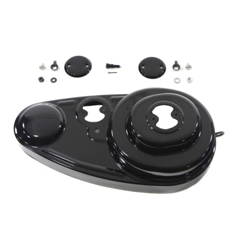 PartzBiz HD: 3444261-Black Outer Primary Inspection Cover Kit Harley 45” Flathead Sidevalve G W 41-63